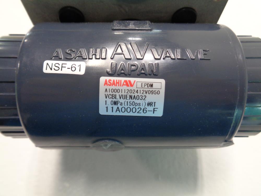 Asahi 1-1/4" Threaded PVC Ball Valve 2016012 and Electromni Electric Actuator